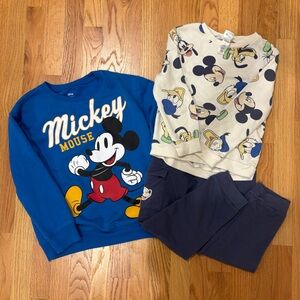 Disney Mickey Mouse Boys Sweatshirt & Matching Set‎ Bundle (Size 7)